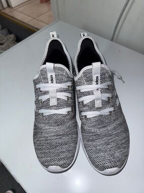 adidas Cloudfoam comfort Grey and White Knit Sneakers